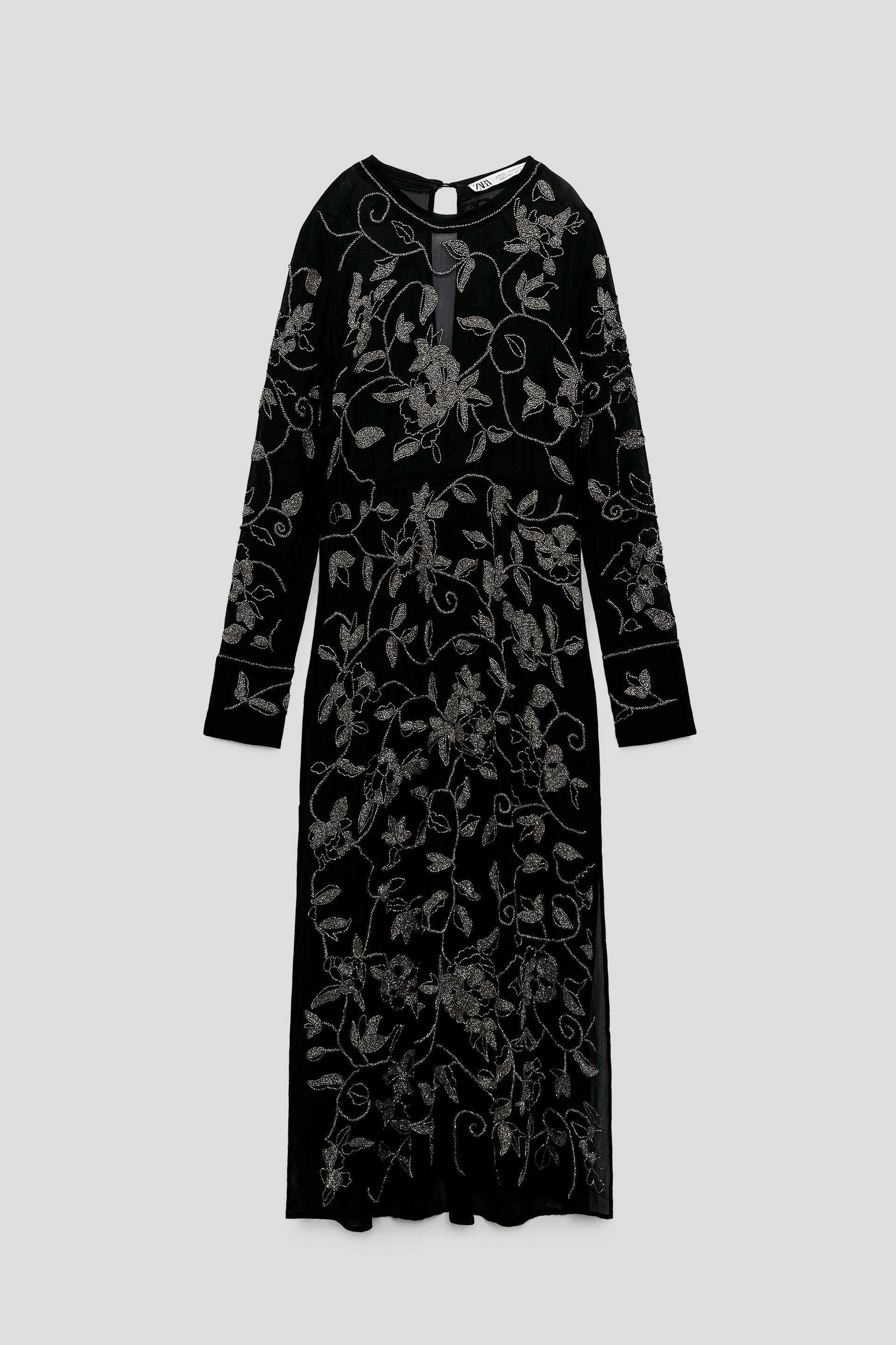 EMBROIDERED DRESS LIMITED EDITION Black ZARA Spain